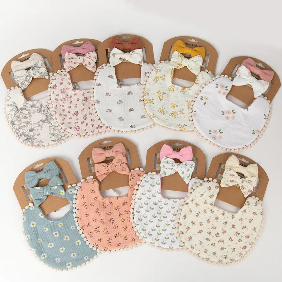 cute rainbow flower printing cotton baby accessories