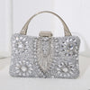 silver black red pu leather flower pillow shape evening bags