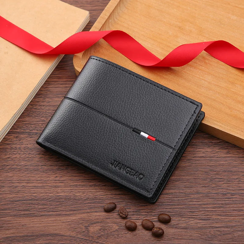 Men's Solid Color Pu Leather Open Small Wallets