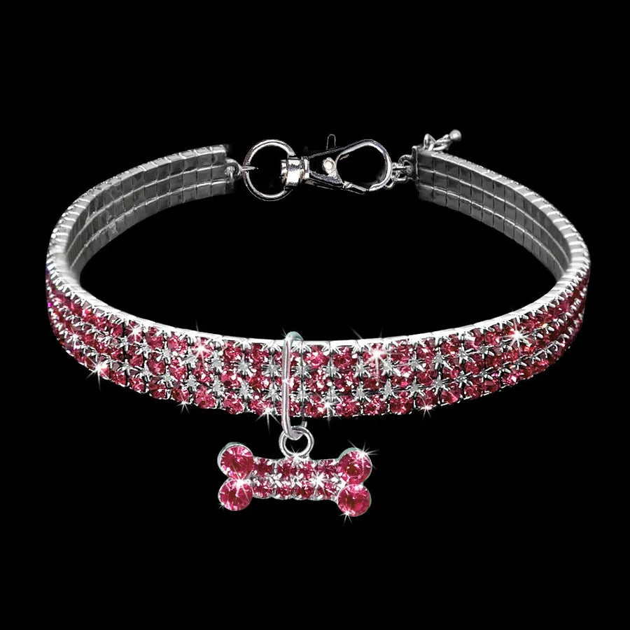 new rhinestone inlaid neckband necklace exquisite crystal collar pet supplies crystal ornament in stock wholesale