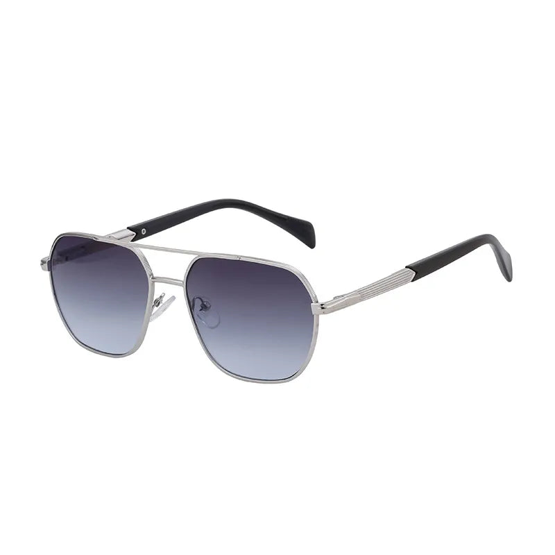 Simple Style Solid Color Pc Gradient Tinted Lenses Square Full Frame Men's Sunglasses