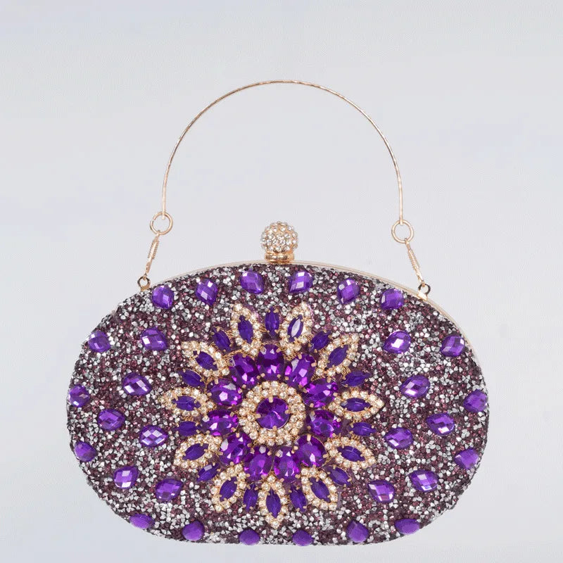 Sunflower Diamond-encrusted Dinner Bag Fashion Banquet Women's Clutch Bag Personality Dress Evening Bag