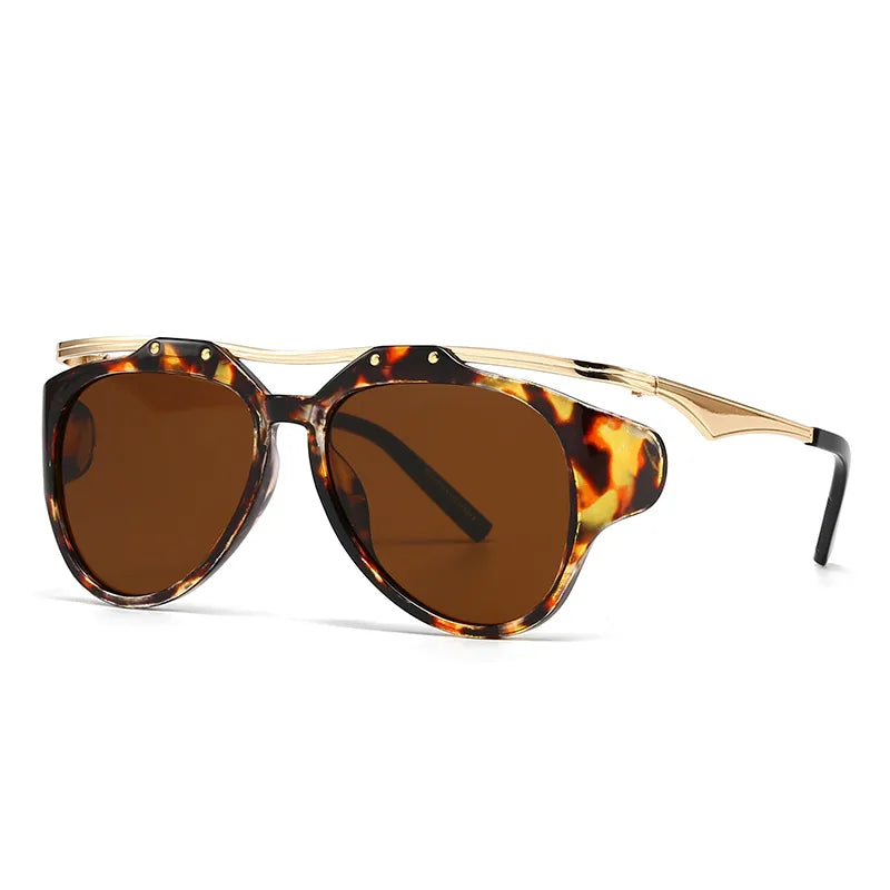 Modern Style Solid Color Pc Special-Shaped Mirror Full Frame Men's Sunglasses