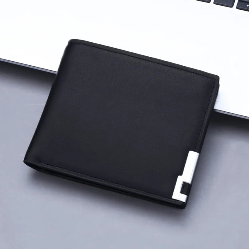 men's solid color pu leather open wallets