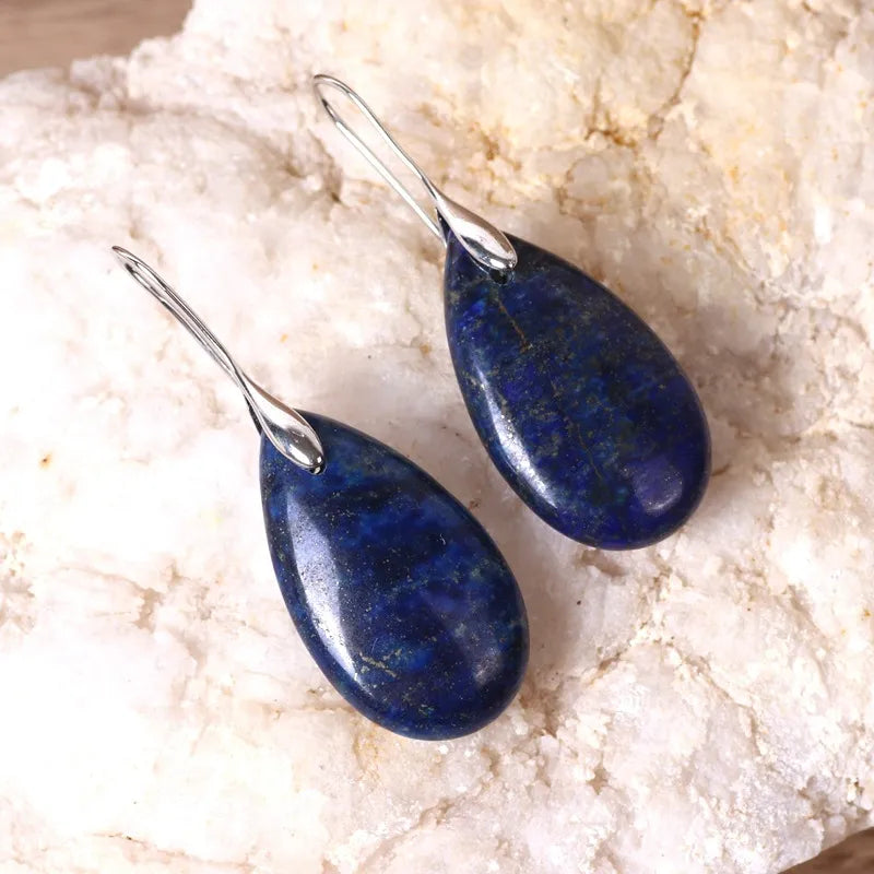 1 Pair Simple Style Geometric Water Drop natural stone Earrings