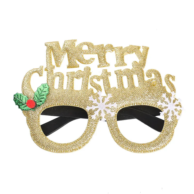 New Christmas Hairband Glasses Frame Halloween Valentine's Day Glasses Santa Claus Glasses Party Christmas