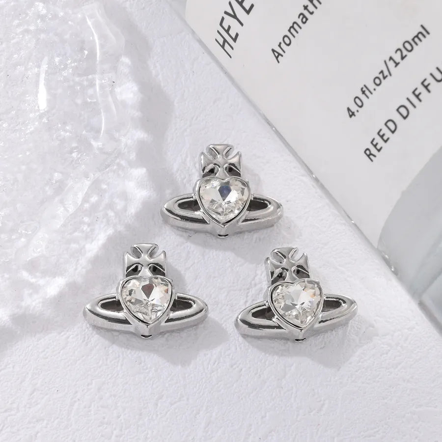 3 Pieces Diameter 3mm Hole Under 1mm Alloy Zircon Letter Beads
