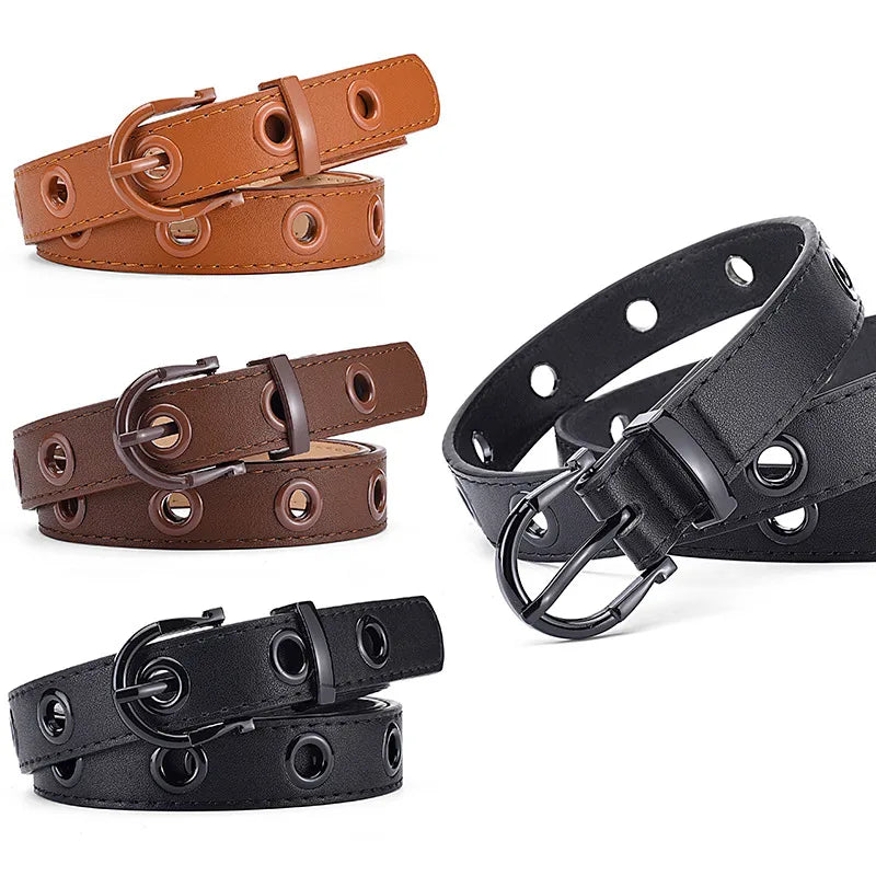 Simple Style Streetwear Solid Color Pu Leather Alloy Women's Leather Belts