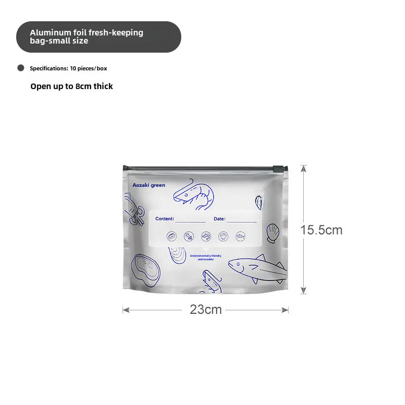 Yoshizaki Aozaki aluminum foil fresh-keeping bag food grade refrigerated sealed bag refrigerator freezer tin foil compact bag