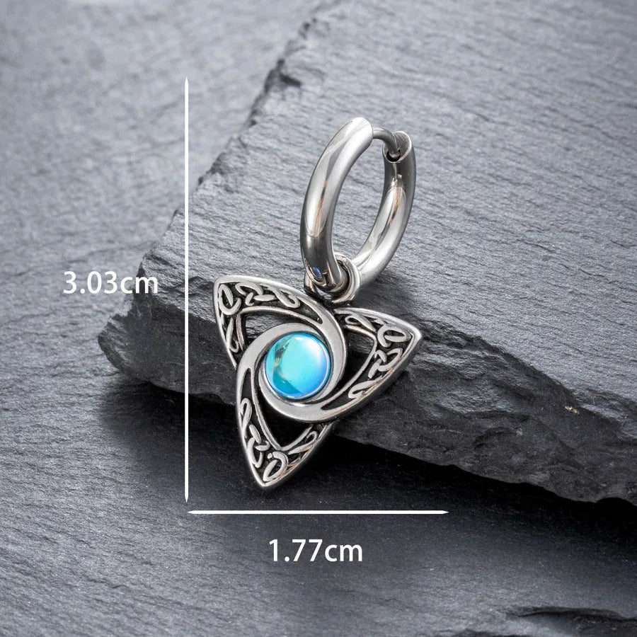 1 Piece Hip-Hop Retro Geometric 316 Stainless Steel  Zircon Drop Earrings