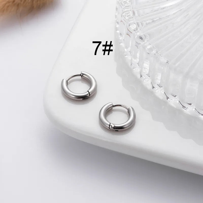 1 Pair Hip-Hop Geometric Cross Feather Plating 316 Stainless Steel  Earrings