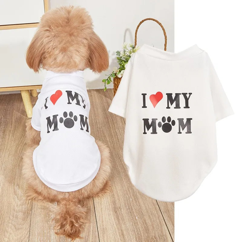 casual polyester cartoon letter heart shape pet clothing