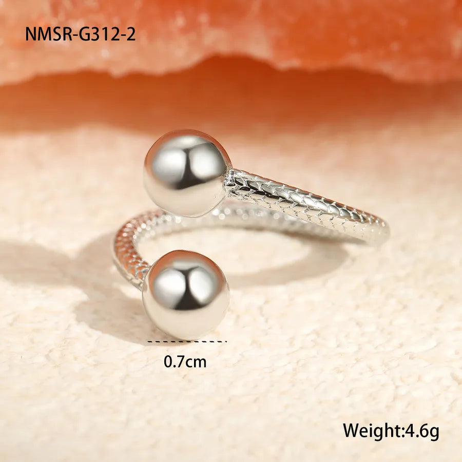 Wholesale Jewelry IG Style French Style Cool Style Round Ball 304 Stainless Steel Open Rings