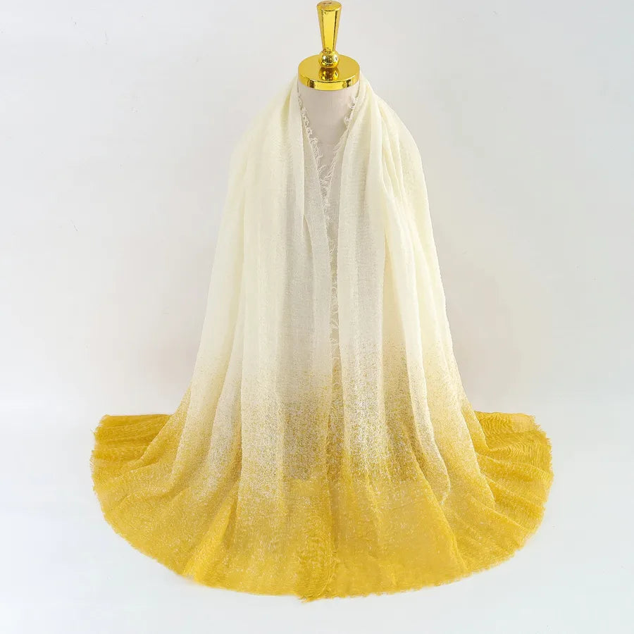Women's Elegant Simple Style Gradient Color Viscose fiber Scarf