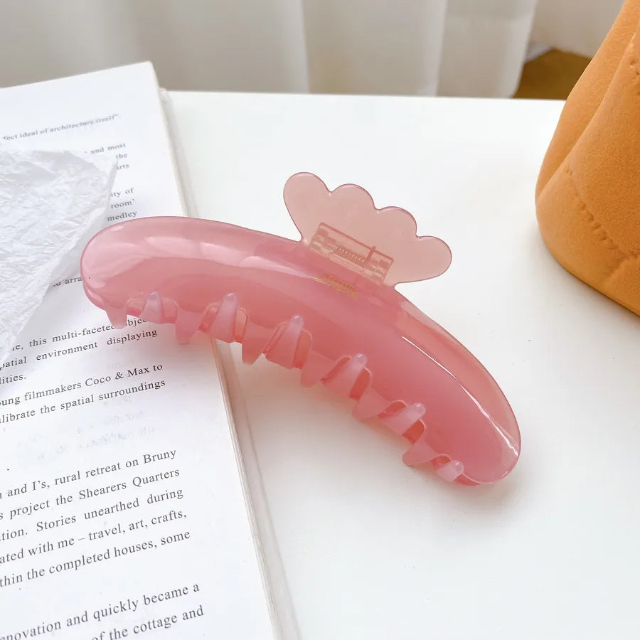 Dove Fashion New Style Bright Surface Solid Color Large Size Acetate Hair Clip Elegantly Designed Golden Label Shark Tail Clip