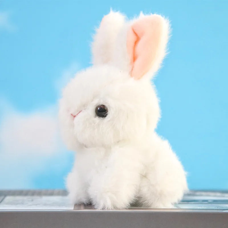 Simulation Bunny Plush Pendant Cute White Rabbit Doll Keychain Doll Backpack Hanging Gift for Women