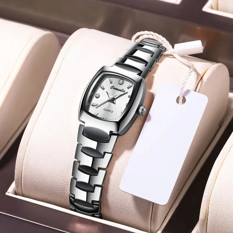 casual geometric single folding buckle quartz women's watches