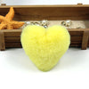 cute heart shape solid color alloy pom poms bag pendant keychain