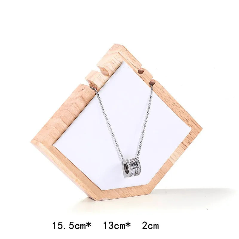 Simple Style Hexagon solid wood Patchwork Jewelry Display