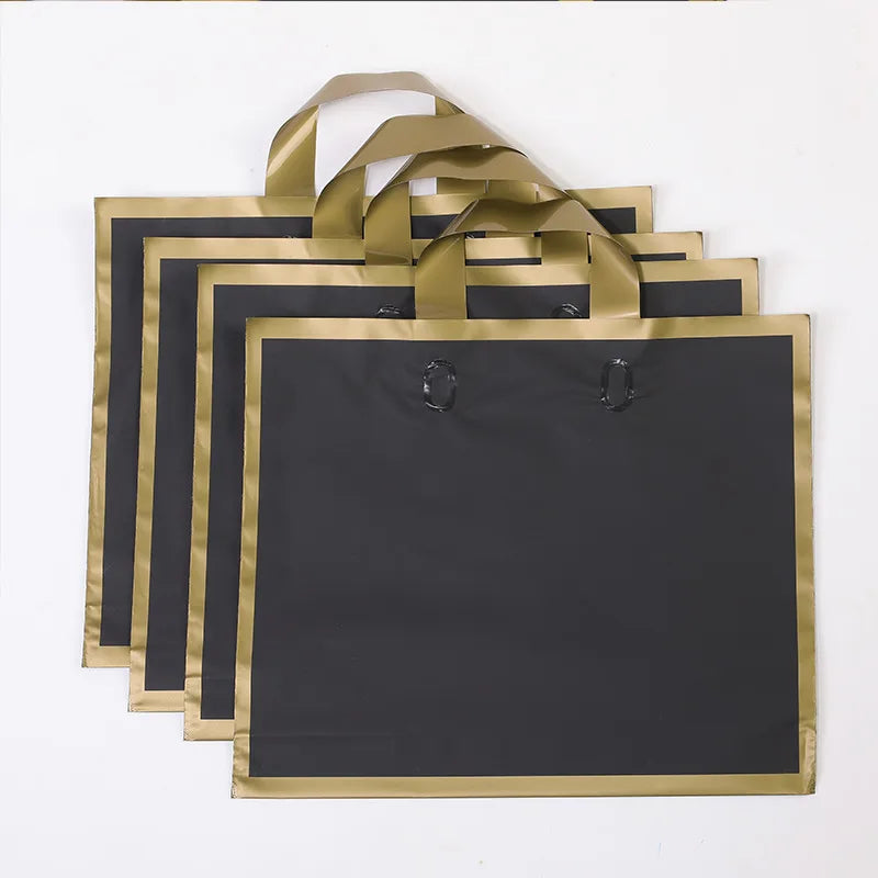 Spot clothing store bag gold edge matte plastic handbag gift bag high-end shoes and clothing store shopping bag hand bag