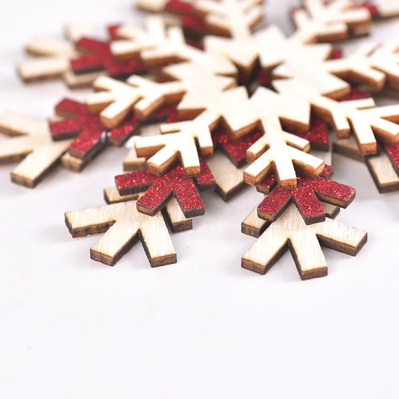 Christmas Cute Snowflake Wood Party Festival Hanging Ornaments