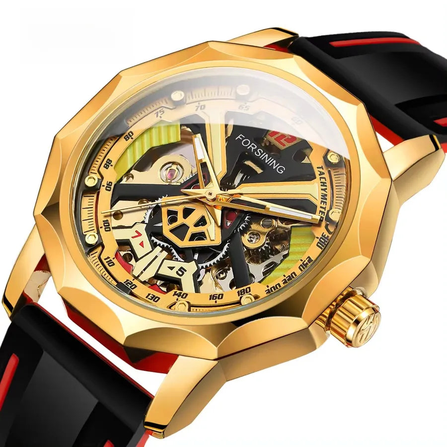 New forsining  wind race men's fashion casual hollow waterproof manual mechanical watch wholesale