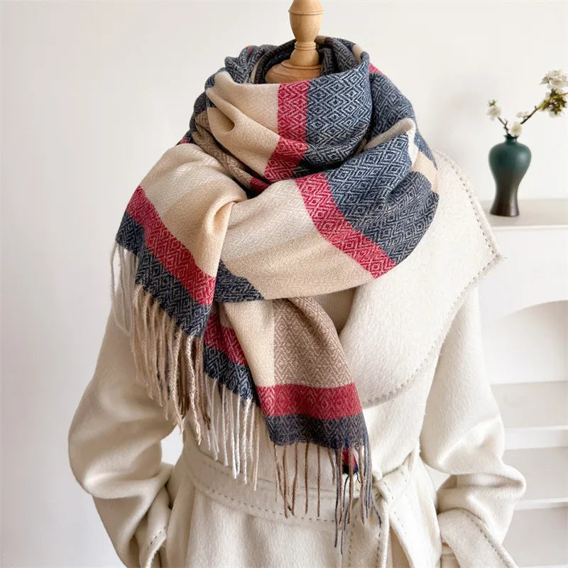 Unisex Casual Elegant Lattice Polyester Scarf