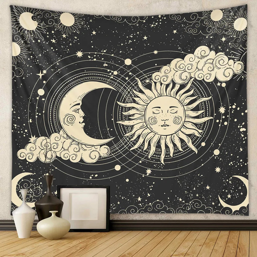 bohemian moon cloud night tapestry home background decoration wholesale nihaodropshipping