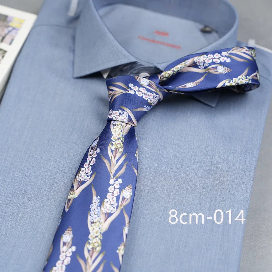 Casual Ditsy Floral Plant Polyester Yarn Men's Tie