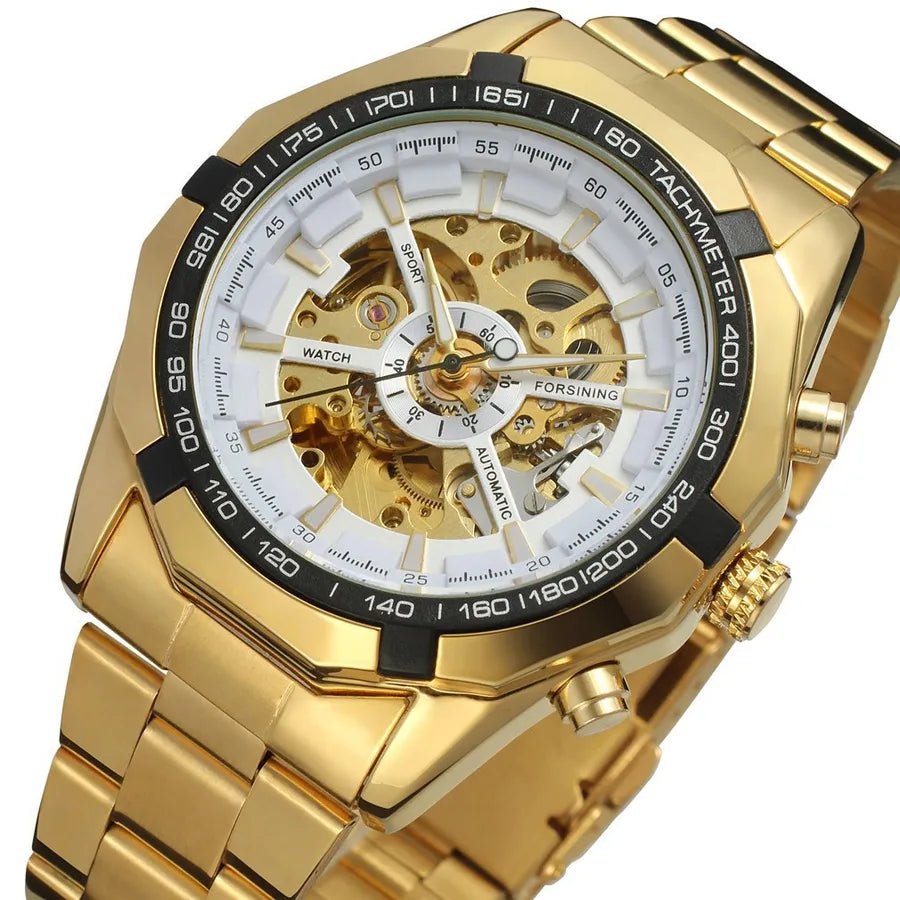 A generation of Forsining Full hollow men's automatic mechanical watch men's watch steel band watch wholesale watch