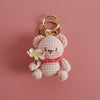 1 Piece Cute Bear yarn Knitting Women's Lobster Trigger Clasp Closure Keychain
