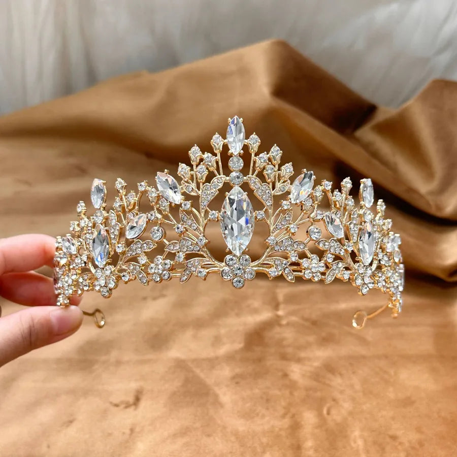 New Bride Headwear Crown Alloy Rhinestone Hair Accessories Hair Crown Wedding Wedding Party Performance Accessories