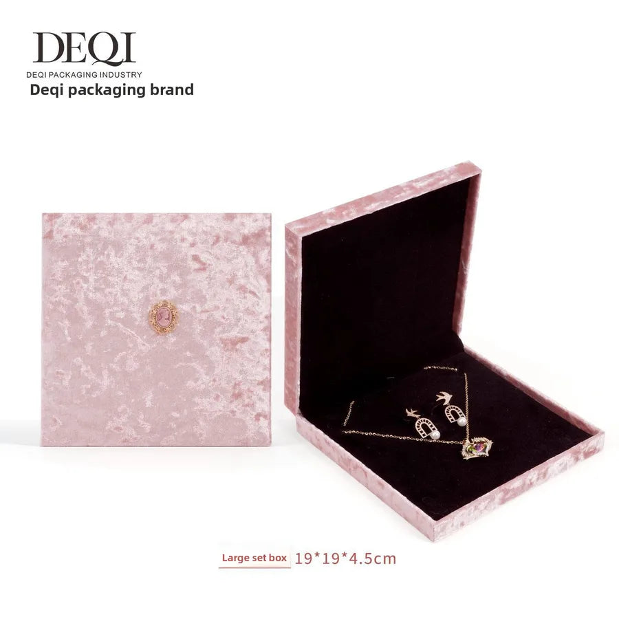 1 Piece Flannel Elegant Simple Style Daily Date Solid Color Jewelry Boxes
