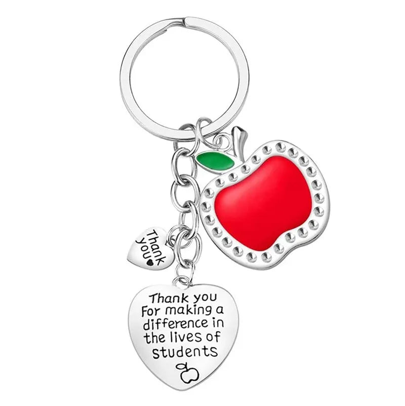 Fashion Letter Apple Metal Teachers' Day Unisex Bag Pendant Memorial Keychains