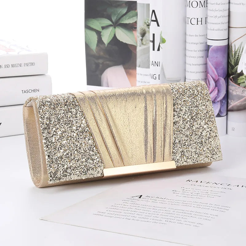 grey champagne polyester square square evening bags