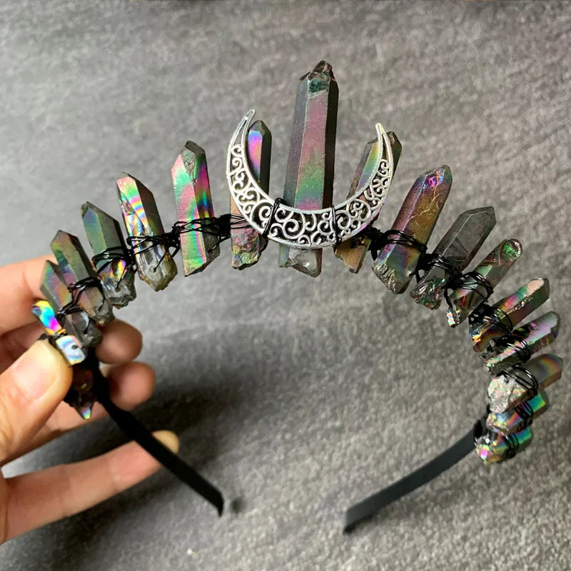 Women's Hip-Hop Retro Square Artificial Crystal Iron Three-dimensional Hair Band