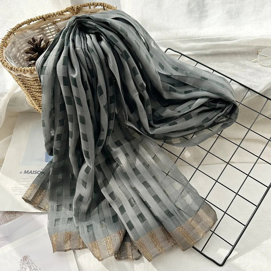 Women's Chinoiserie Ethnic Style Stripe Artificial Cotton  Silk Nylon Silk Scarf