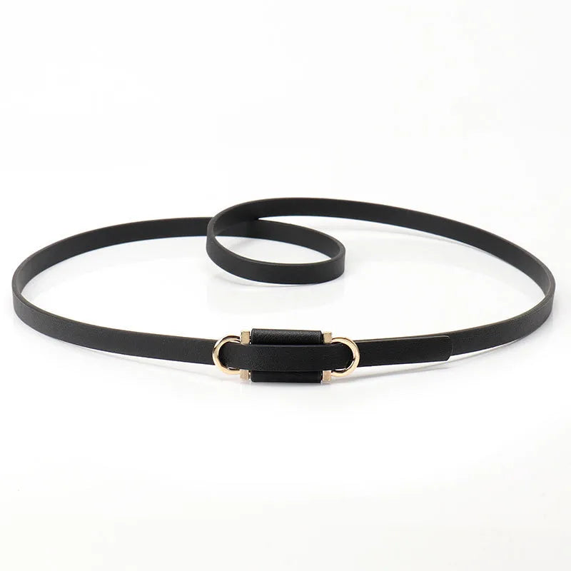 Simple Style Solid Color Pu Leather Alloy Women's Leather Belts