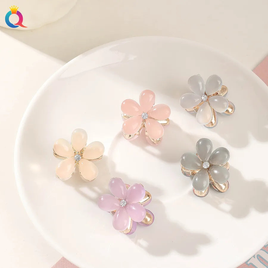 Sweet Women'S Plumeria Metal Inlay Rhinestones Hair Claws