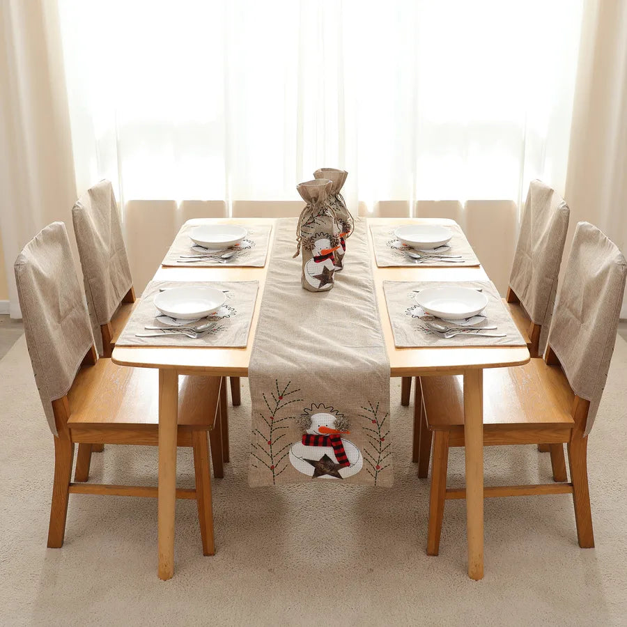 Christmas Snowman Party tablecloth Chair Cover
