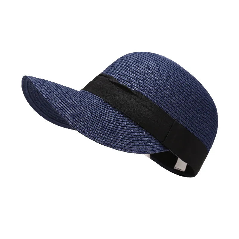 women's basic solid color big eaves sun hat
