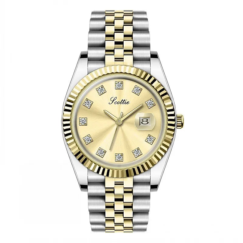 Casual Elegant Lady Solid Color Butterfly Double Snap Quartz Watch Women's Watches