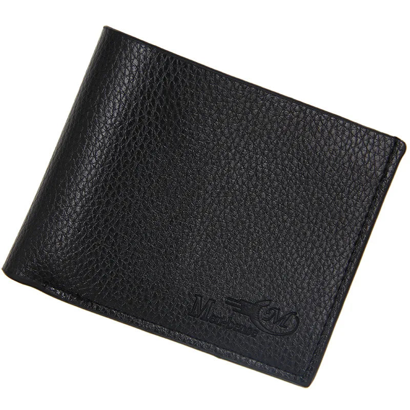 men's letter solid color pu leather open wallets