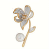 Elegant Pin Flower Alloy Women's Brooches 1 Piece
