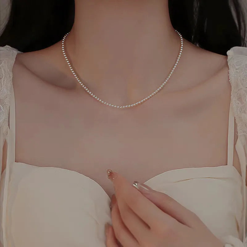 Zhong Chuxi same Choker freshwater baby Pearl small gold bean retro American 14K gold bag women's necklace pair