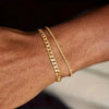 Ornament Fashion Men's Hemp Flowers Chain Hip Hop Bracelet Suit Simple Cuban Link Chain Two-Piece Bracelet