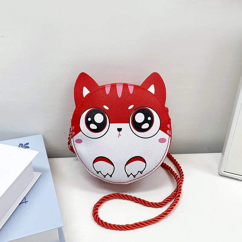 New New Style Children's Bag Cute Cat Girl Toddler Shoulder Crossbody Bag Western Style Accessories Coin Purse