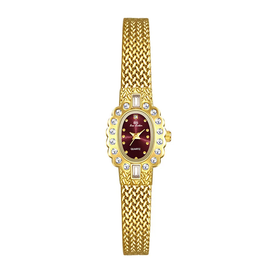 Retro Classic Style Solid Color One Piece Buckle Quartz Watch