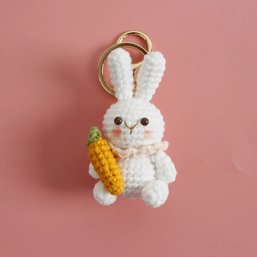 1 Piece Cute Bear yarn Knitting Women's Lobster Trigger Clasp Closure Keychain