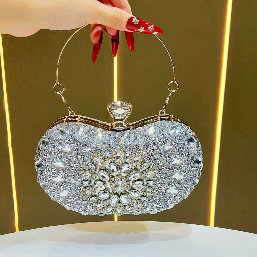 New Fashionable Diamond Embedded Handbag Lightweight Luxury Single Shoulder Crossbody Bag For Ladies Evening Party